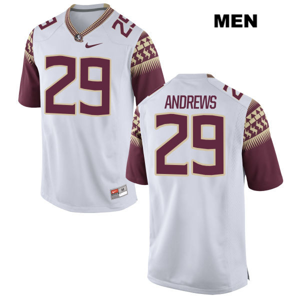 Men's NCAA Nike Florida State Seminoles #29 Nate Andrews College White Stitched Authentic Football Jersey OEF3669RR